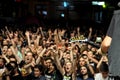 Headbanging crowd at a rock concert